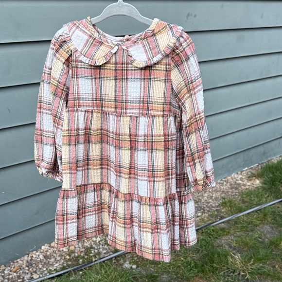 Zara Other - Zara 2-3 yr Plaid Long-Sleeve Kids Dress w Peter Pan collar
